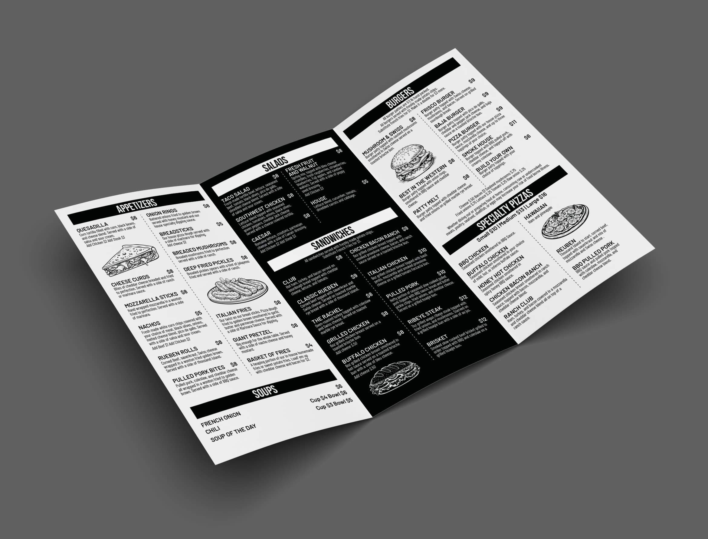 Trifold menu · 01, restaurant menu design by Al Mamun