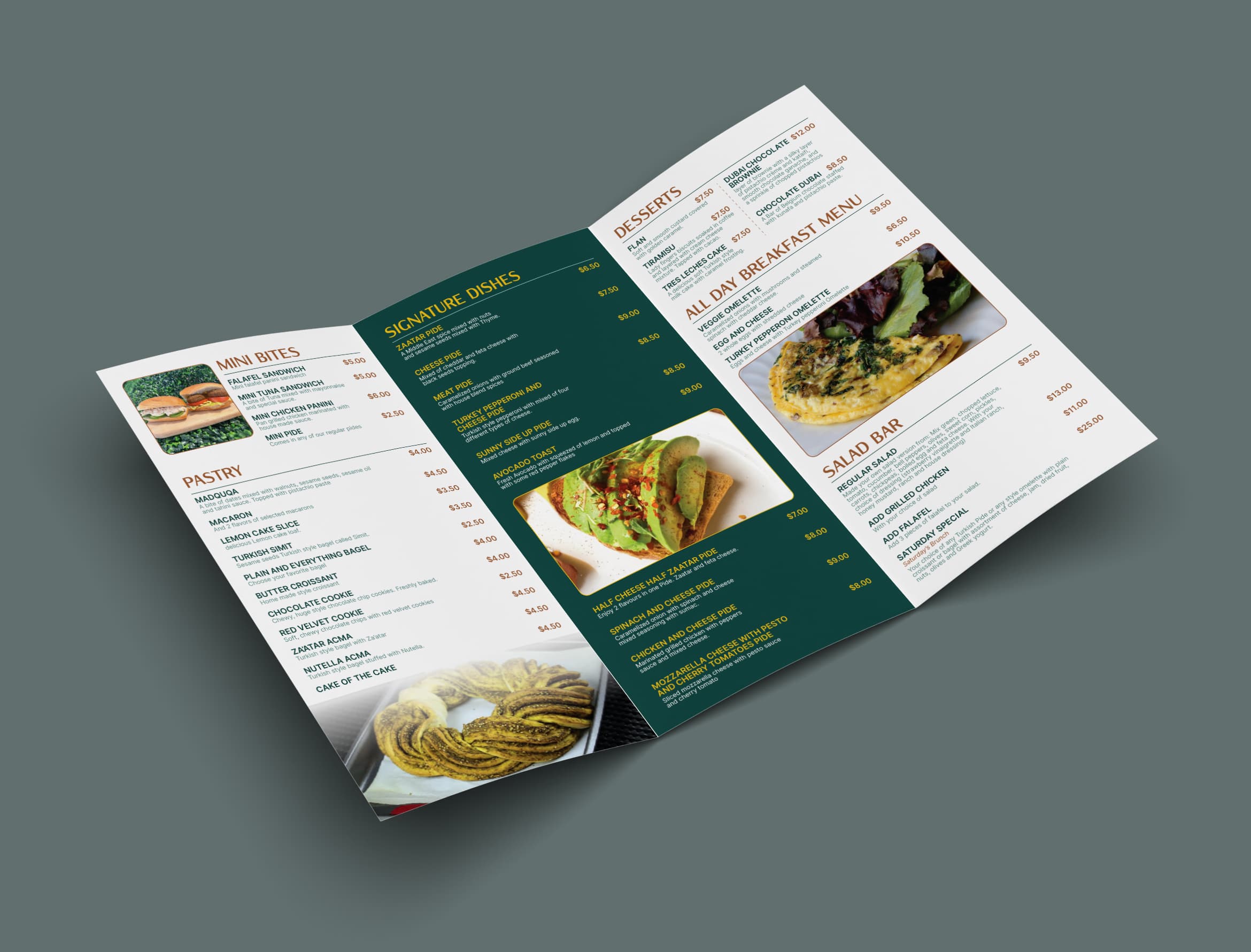 Trifold menu · 03, restaurant menu design by Al Mamun