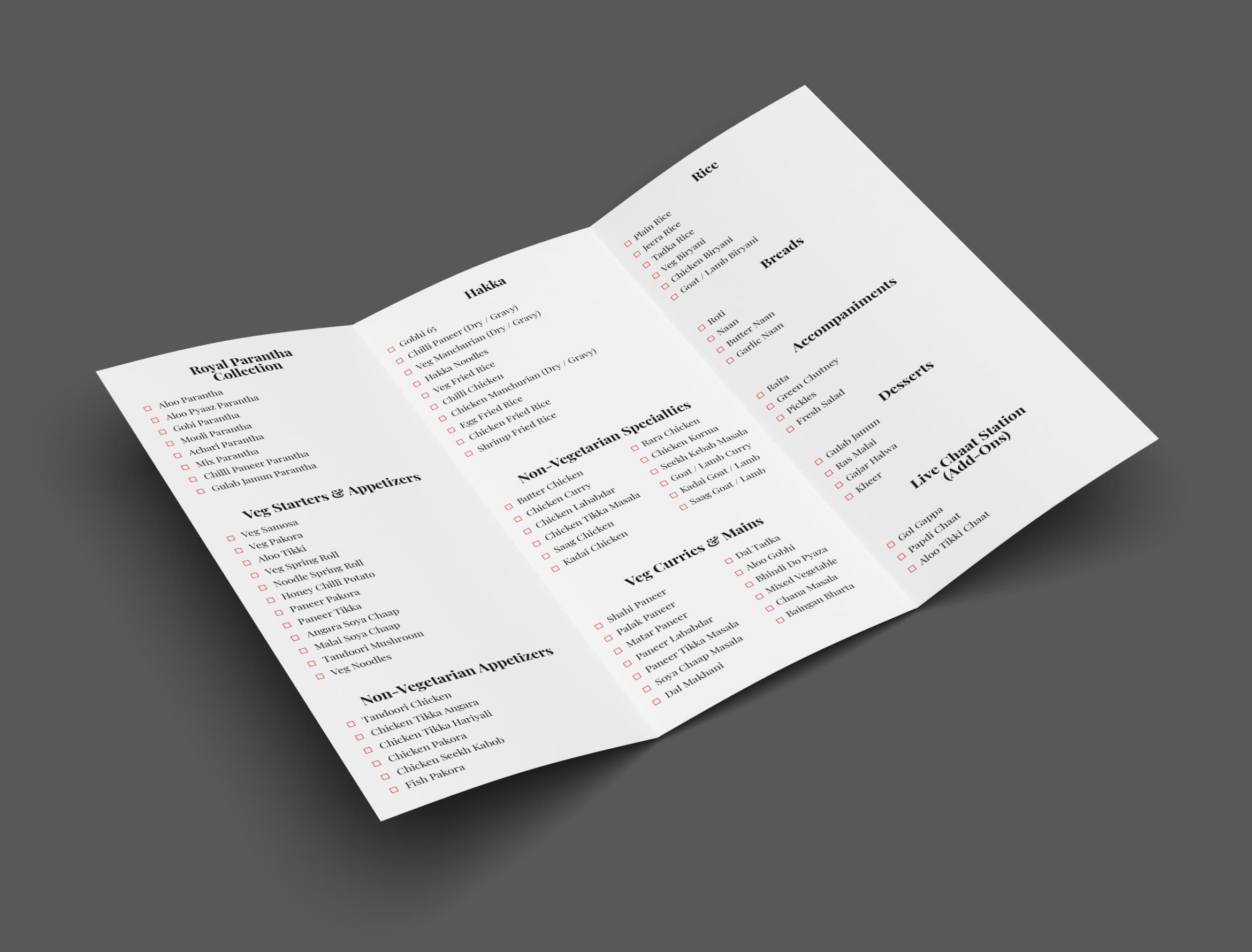 Trifold menu · 04, restaurant menu design by Al Mamun
