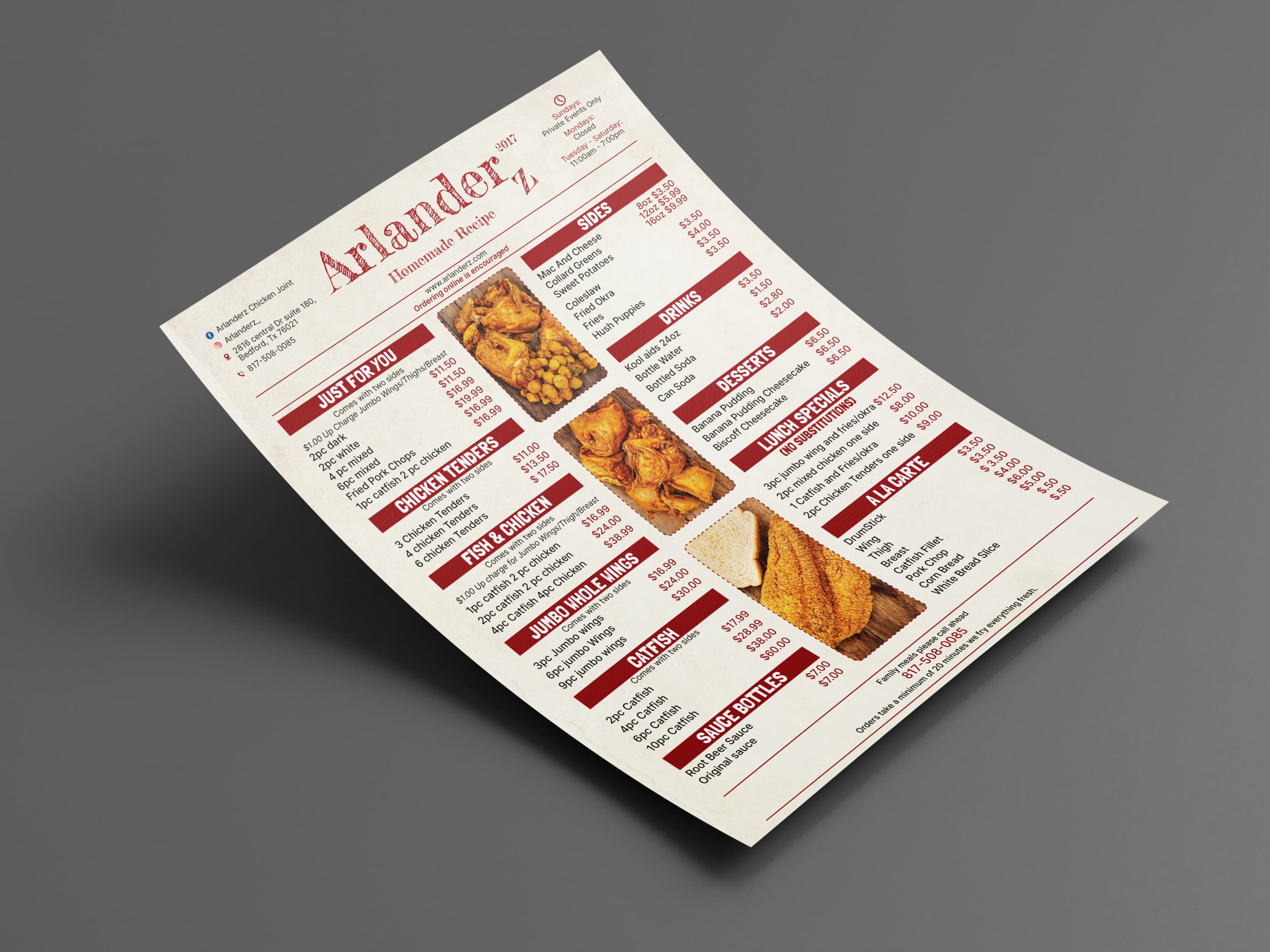 Single page menu · 04, restaurant menu design by Al Mamun