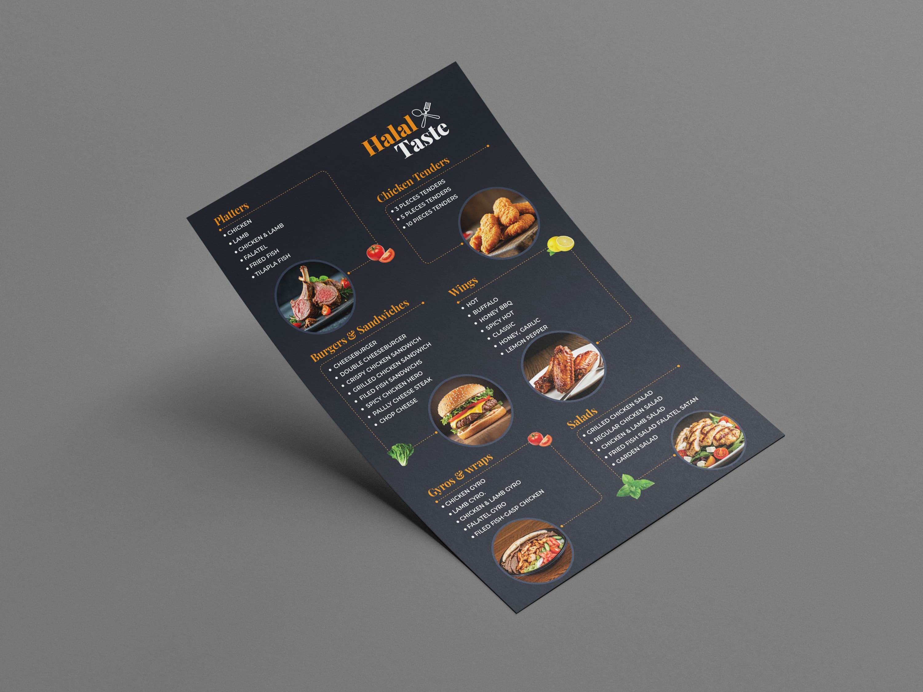 Single page menu · 16, restaurant menu design by Al Mamun