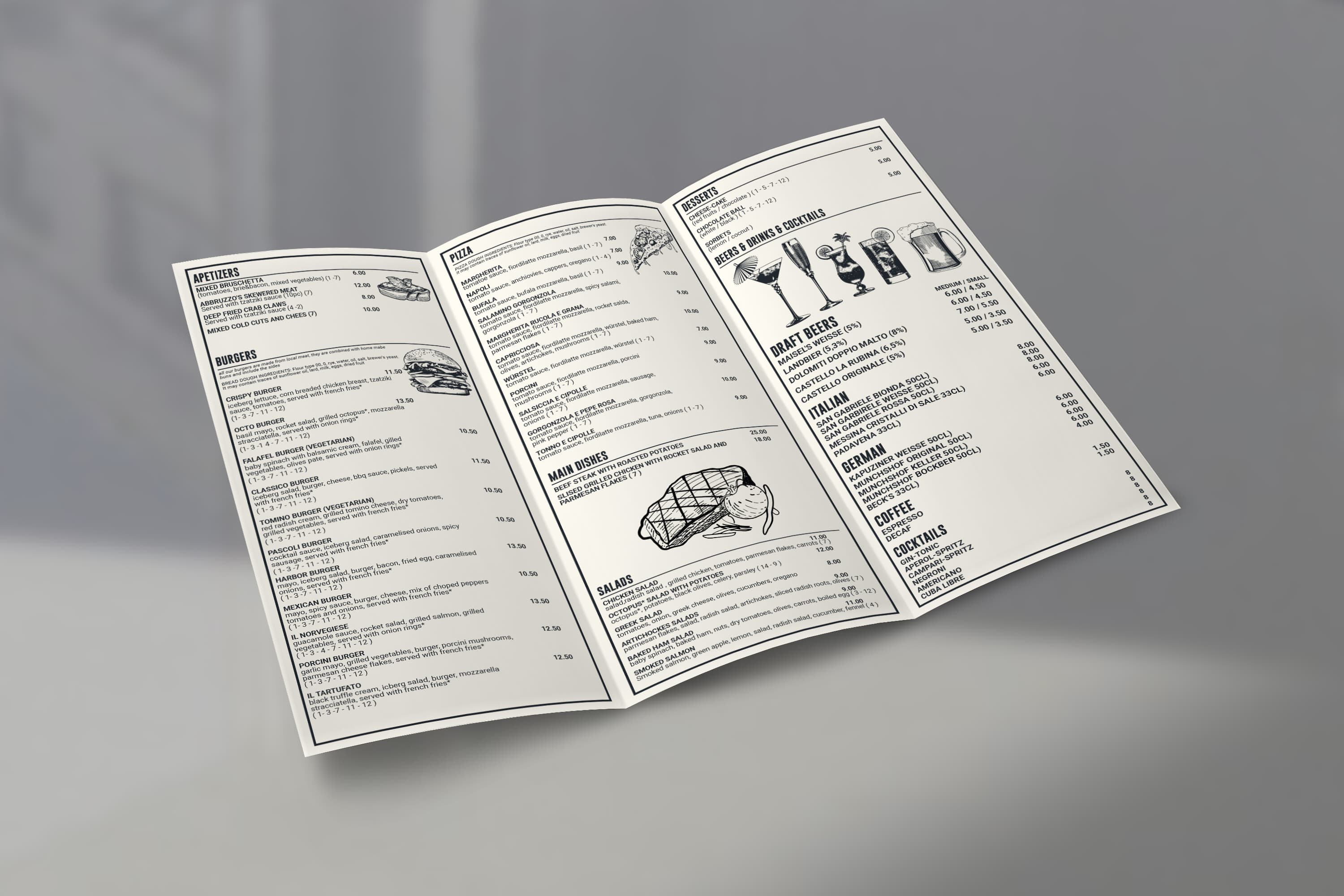 Trifold menu · 09, restaurant menu design by Al Mamun