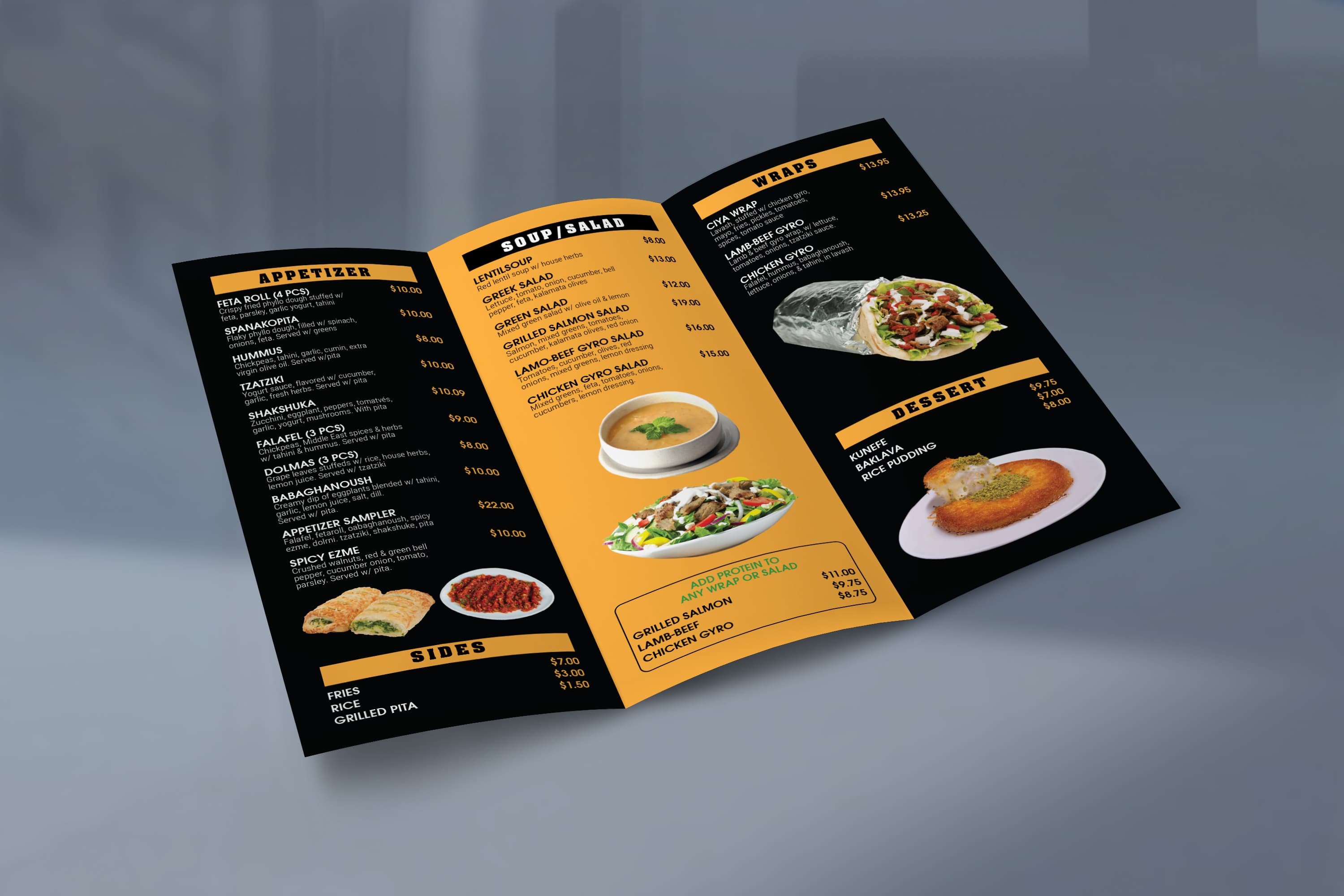 Trifold menu · 13, restaurant menu design by Al Mamun