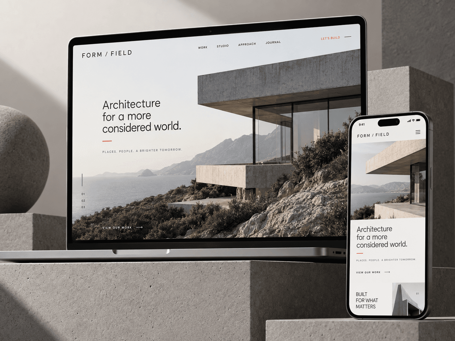 Responsive architecture studio website design for Form Field